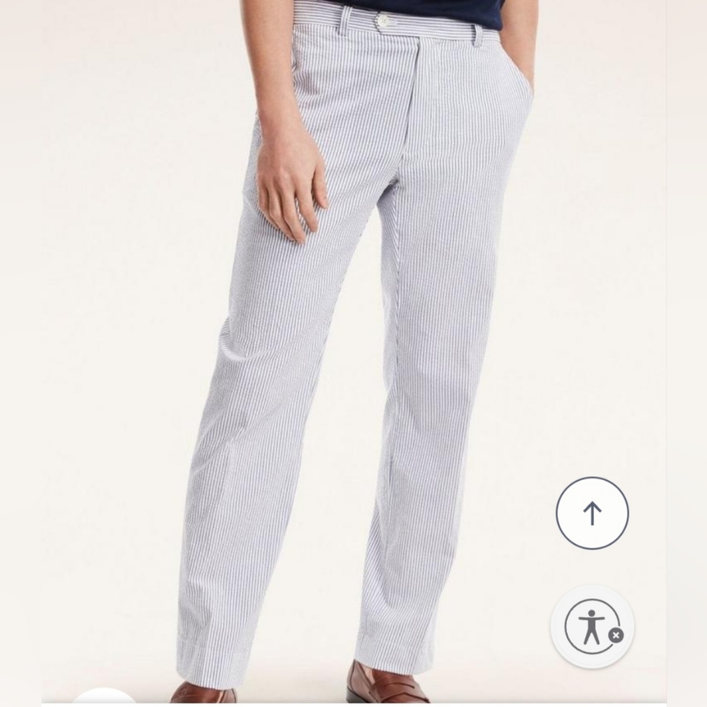 Brooks Brothers Mens Seersucker Pants 34x32 Classic Fit